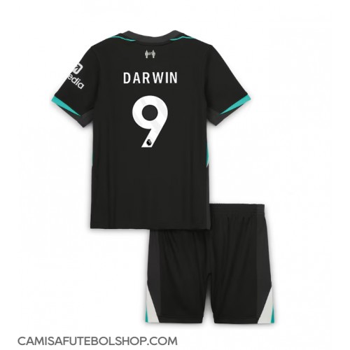 Camisa de time de futebol Liverpool Darwin Nunez #9 Replicas 2º Equipamento Infantil 2024-25 Manga Curta (+ Calças curtas)